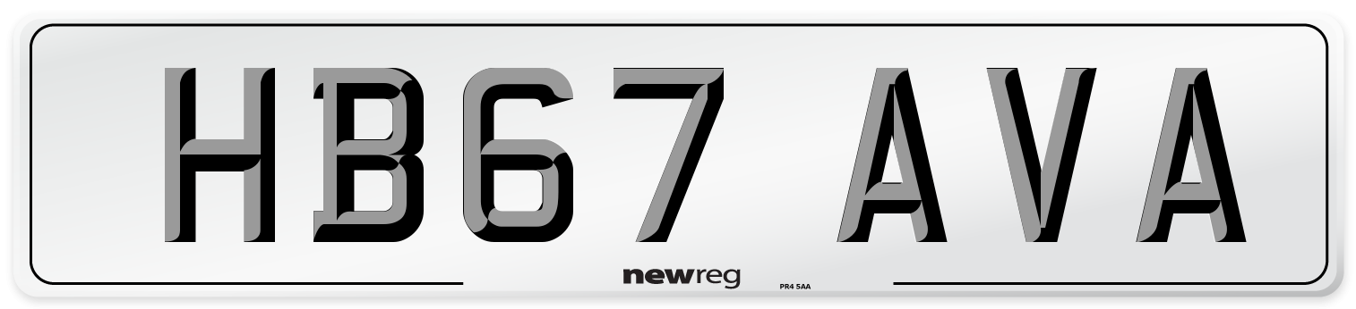 HB67 AVA Number Plate from New Reg